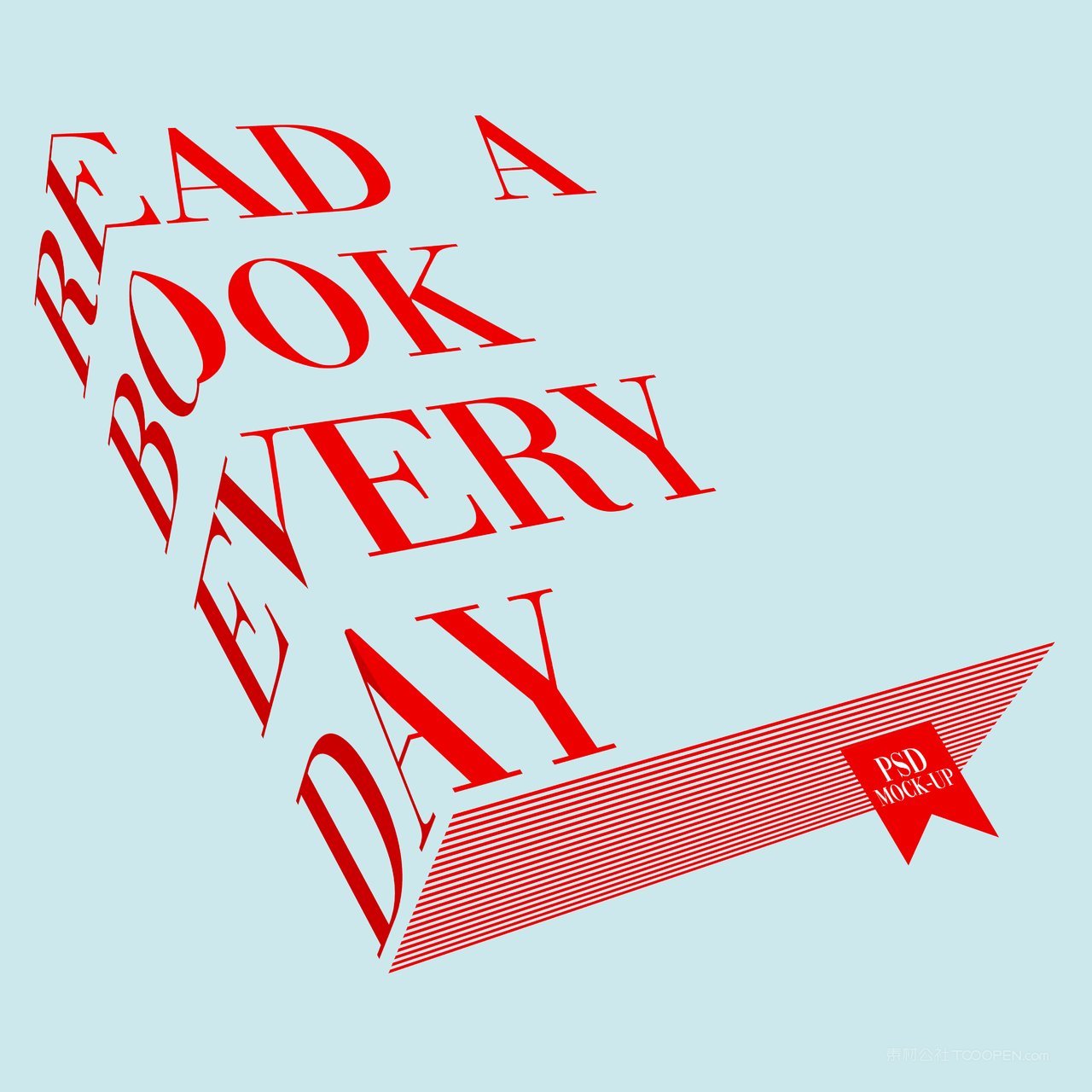 3d立体多面结构文字空间环绕折叠海报标题字体特效样机 (1)