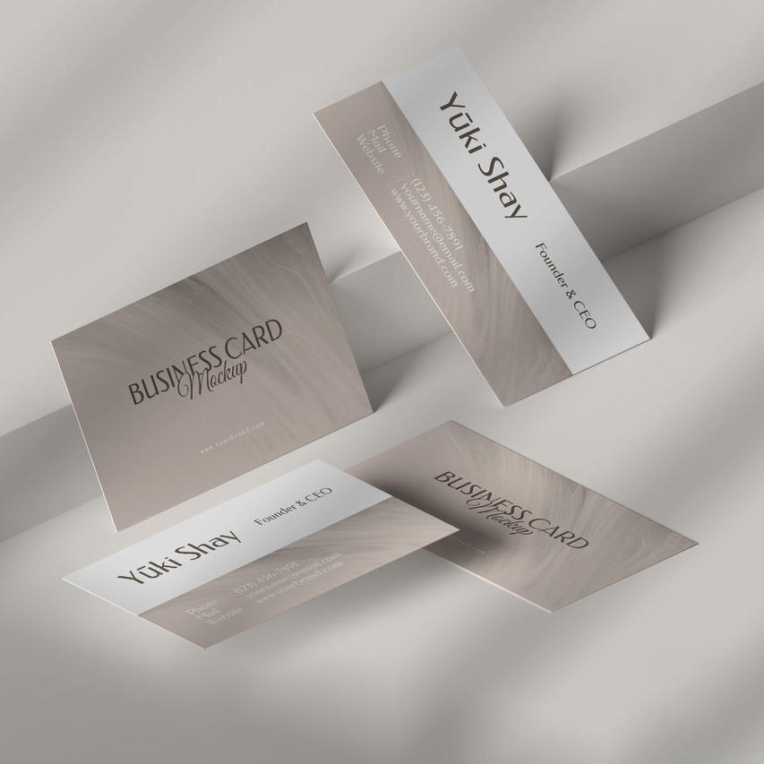 灰色名片样机场景二