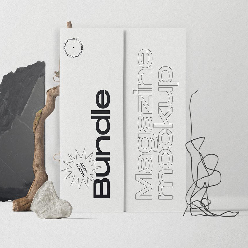 简洁干净海报杂志宣传场景样机