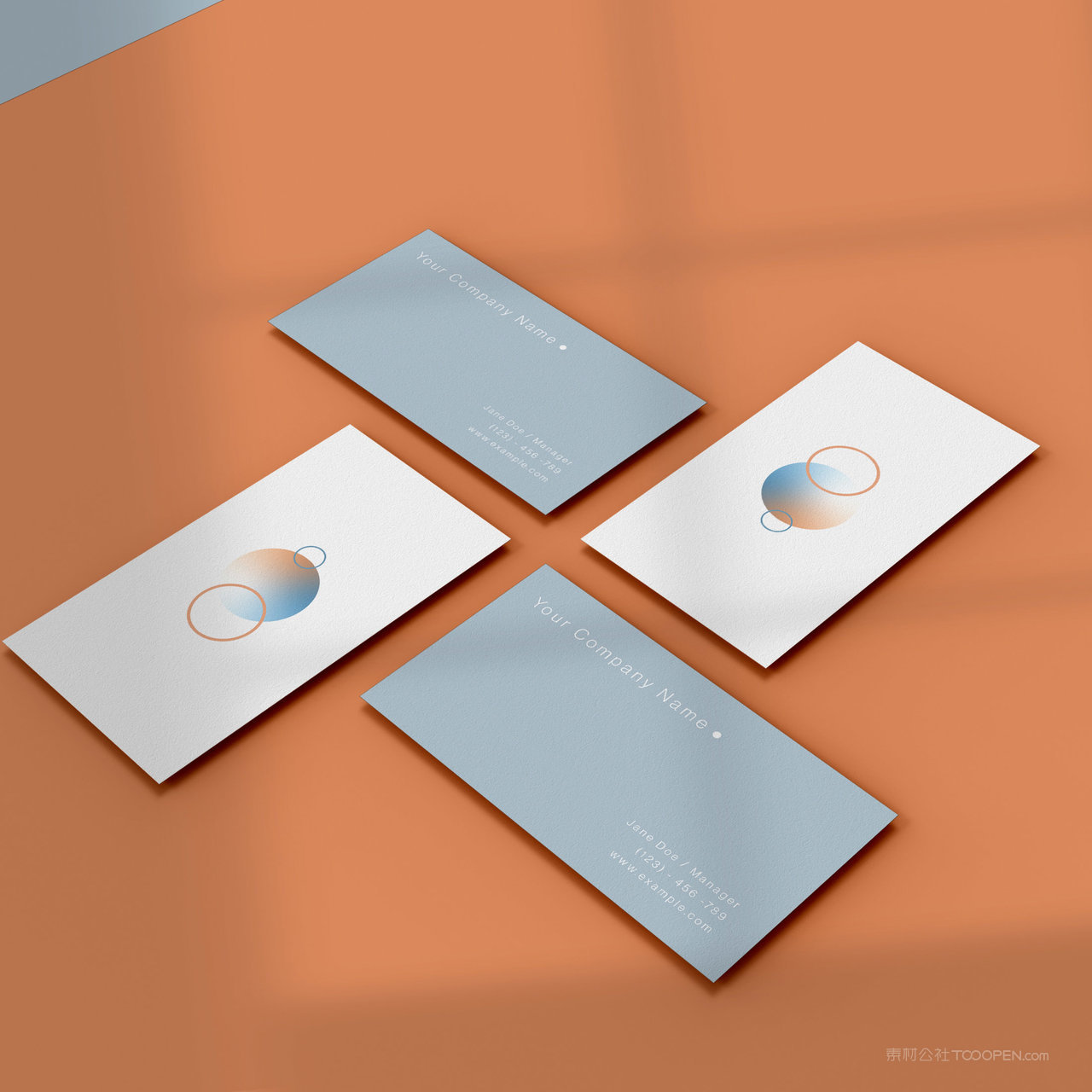 简约创意时尚名片个性名片正反面贴图样机