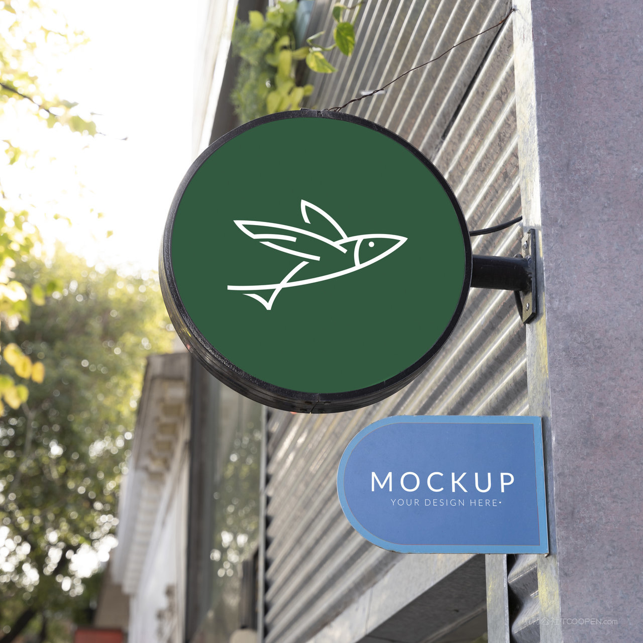 指示牌店招贴图样机