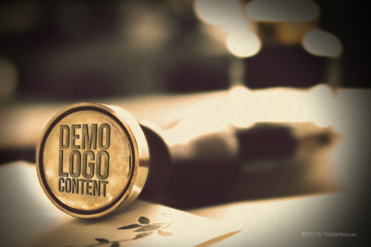 印章效果通用logo标志样机 (2)