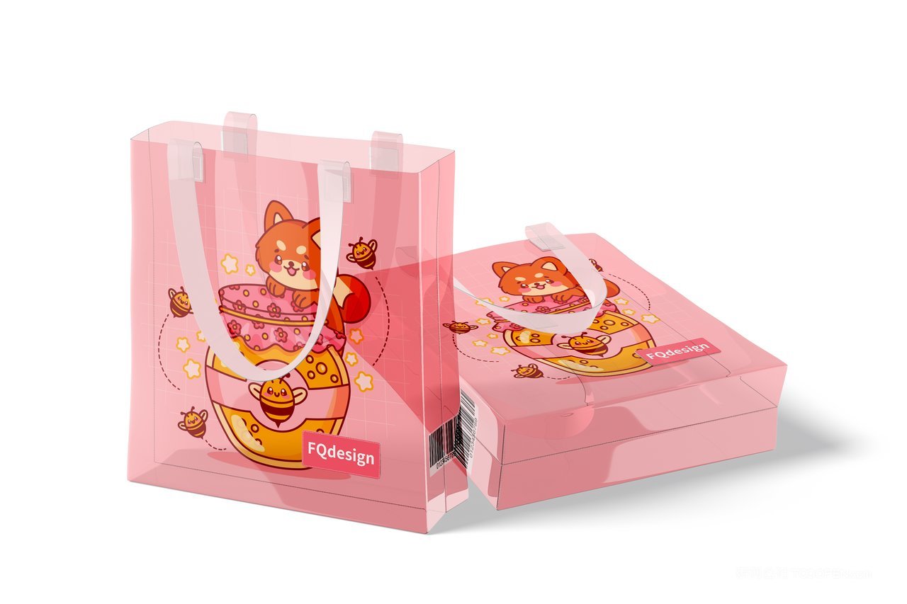 【2279期】卡通透明塑料pvc手提袋样机 (3)