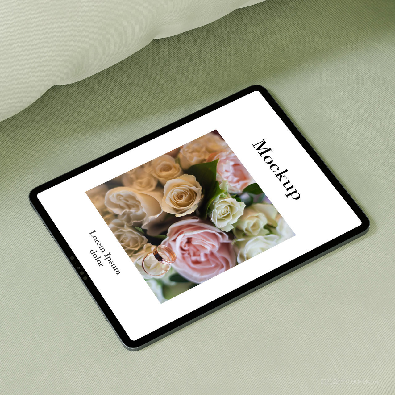 小清新背景平板电脑ipad贴图样机