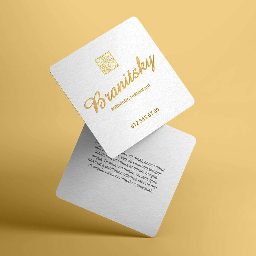 圆角方形名片样机