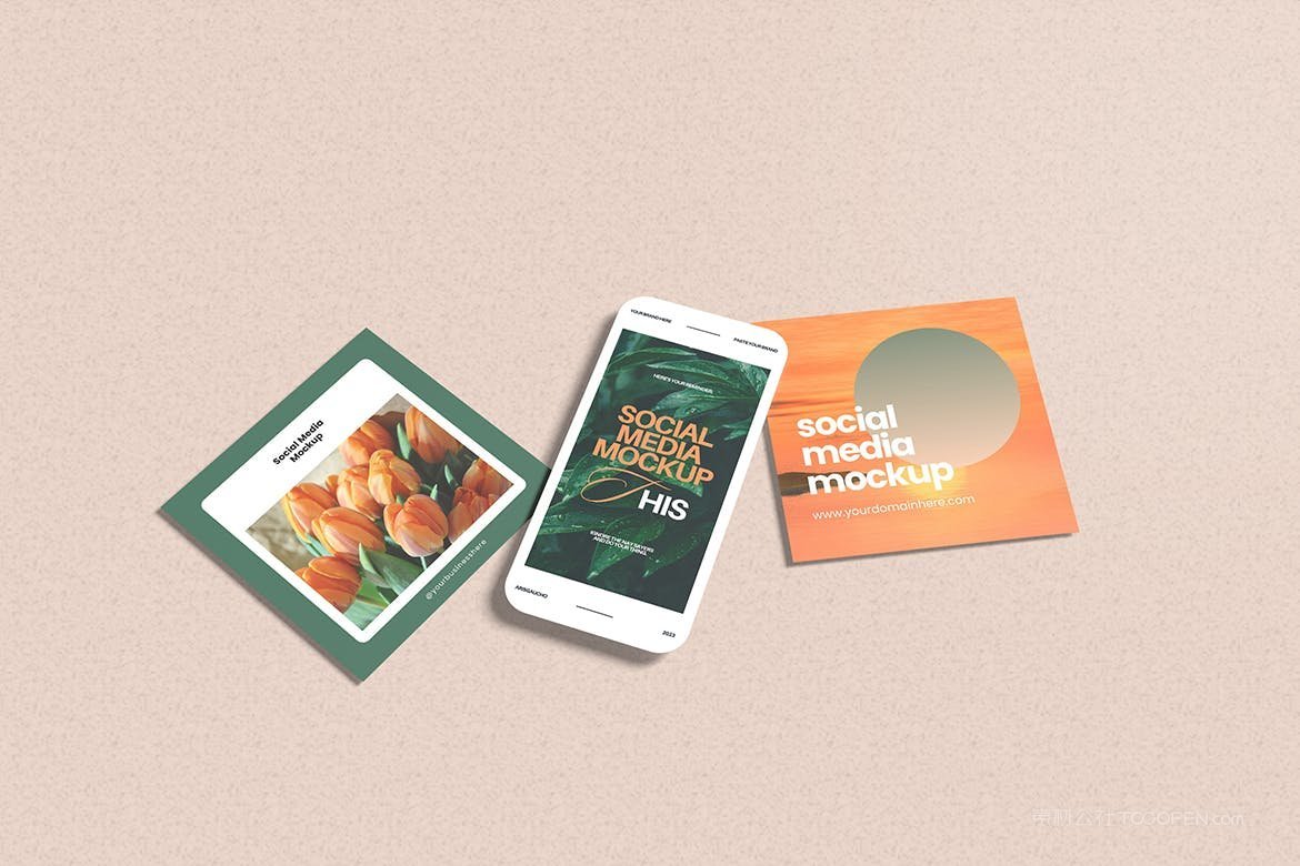 社交媒体贴图样机