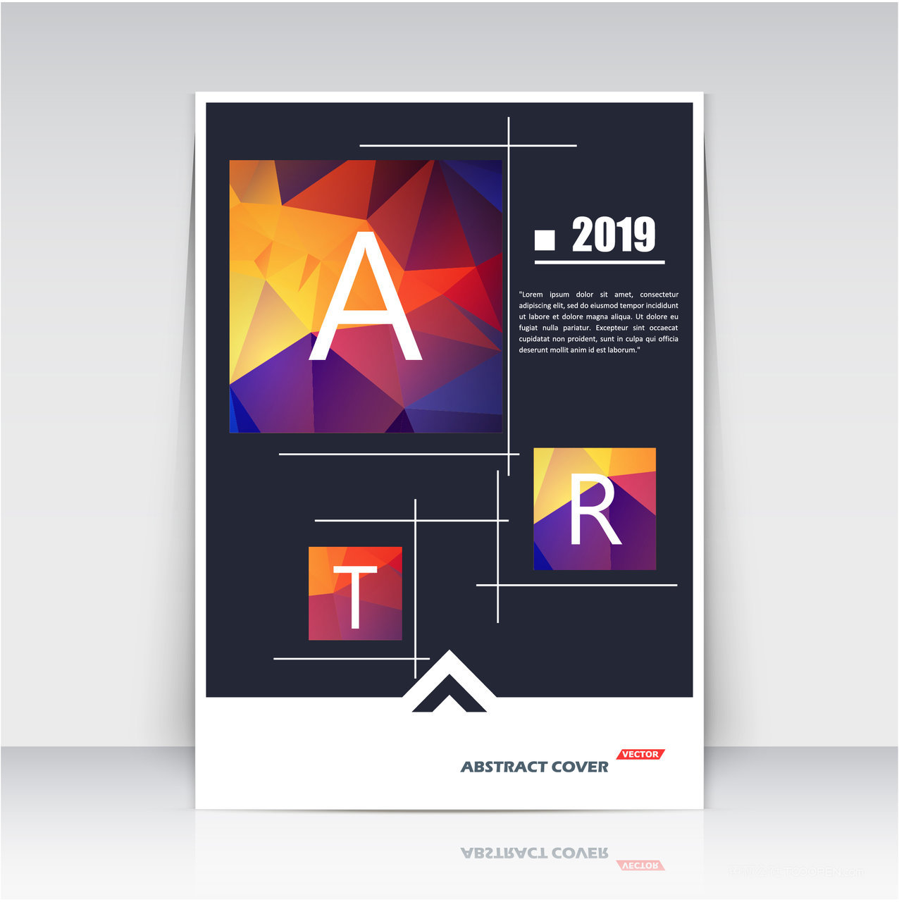 抽象艺术图形拼接背景公司企业杂志刊物宣传册封面设计VI模板矢量素材