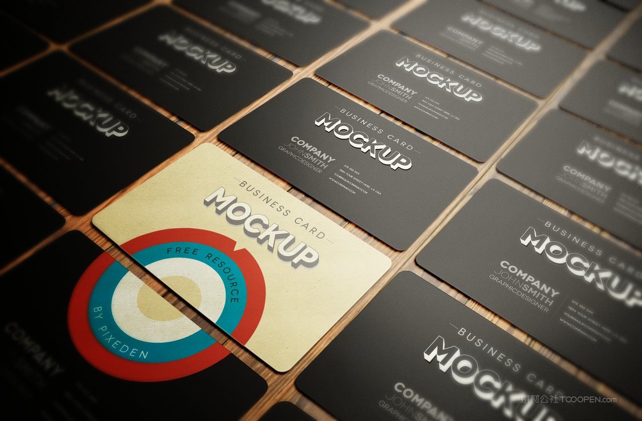 高档商务黑名片贴图简约背景样机 (4)