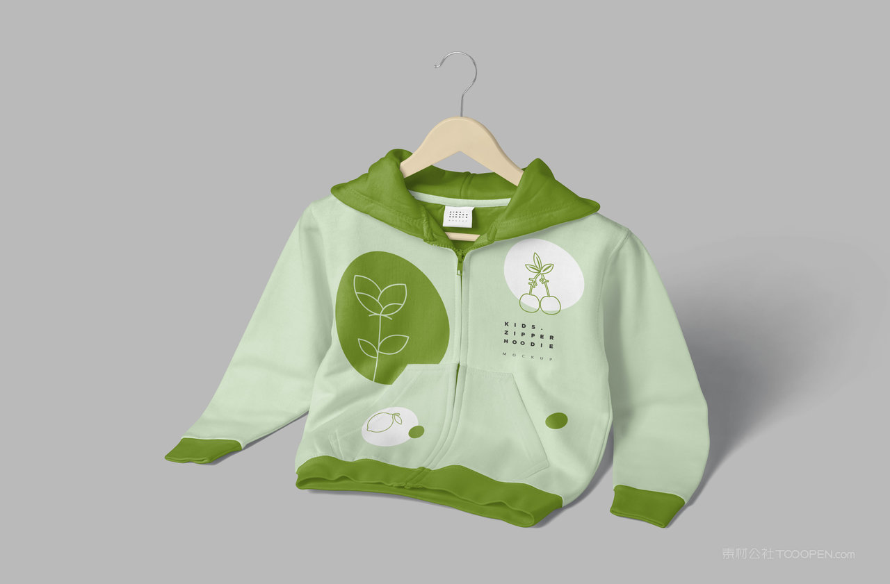 儿童拉链连帽衫样机