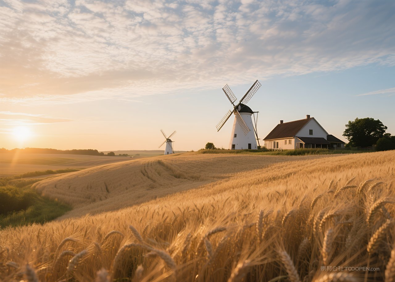 云层天空景观落日唯美日落自然云彩风景