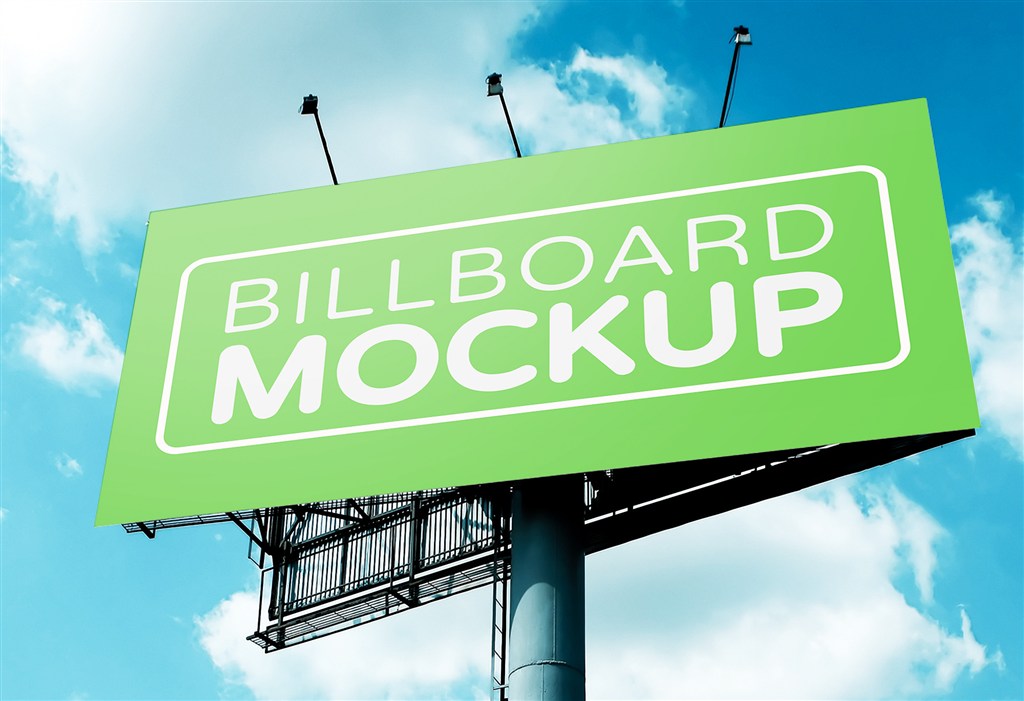 高速公路户外大型T牌广告牌样机图片下载