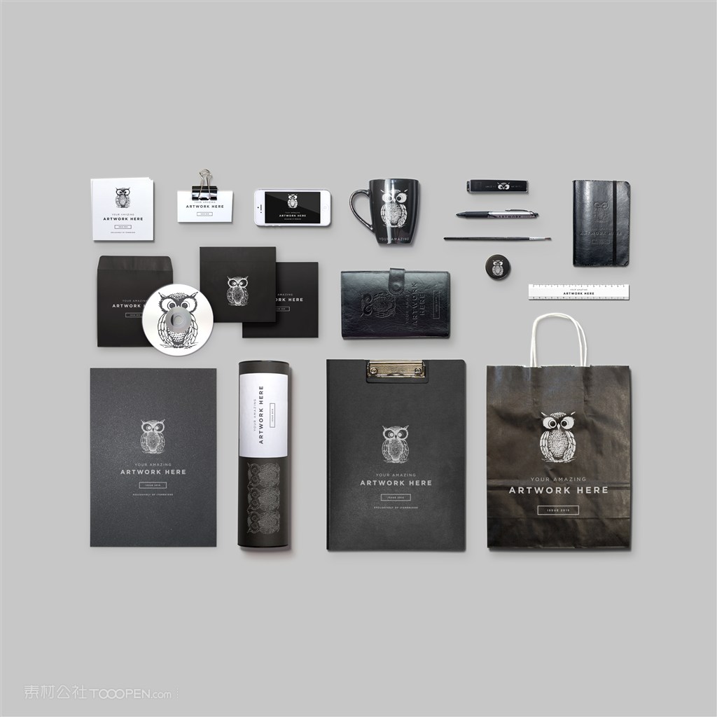 CD光盘袋名片iPhone手机马克杯口琴笔笔记本徽章画板夹手提袋圆筒包装样机