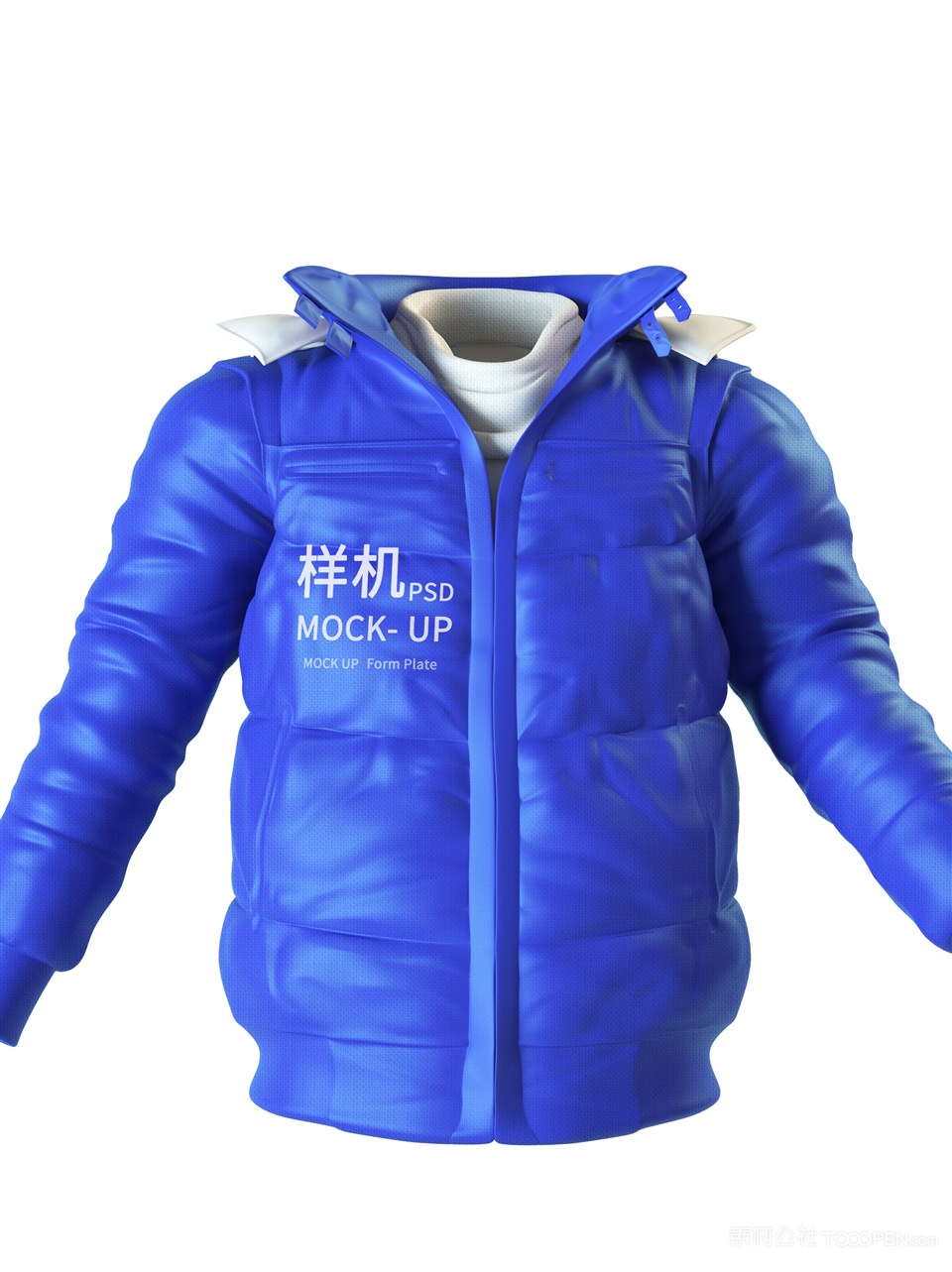 蓝色儿童羽绒服样机