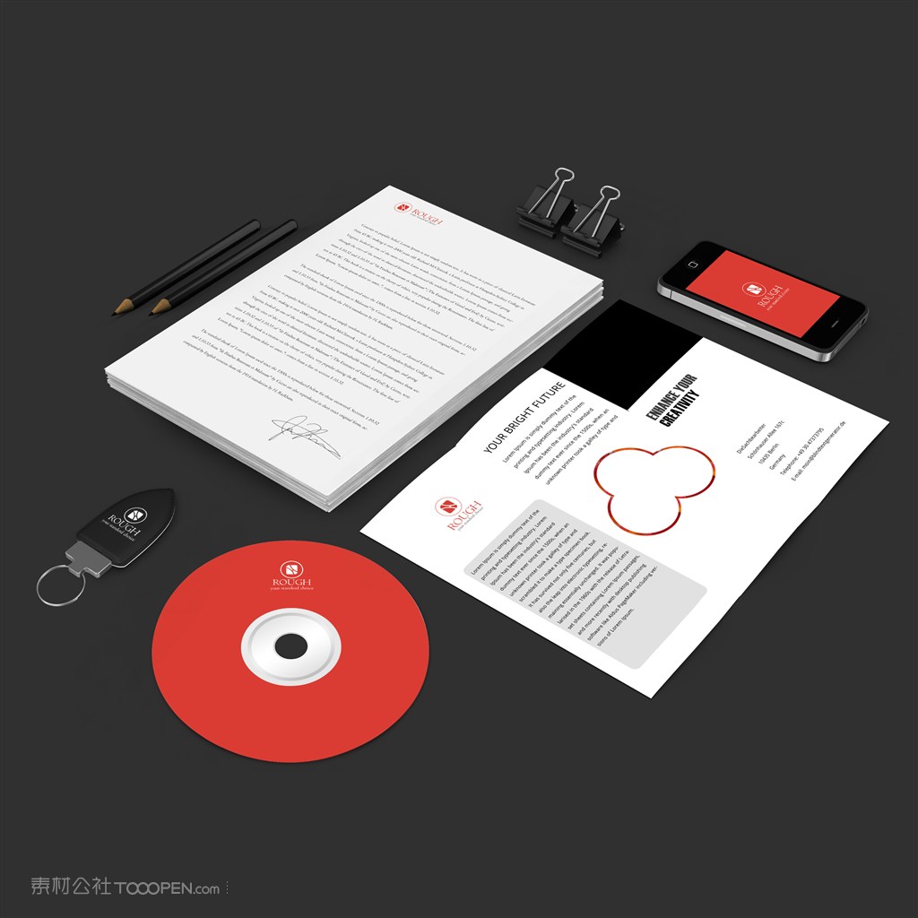 信纸三折页CD光盘iPhone手机钥匙扣样机