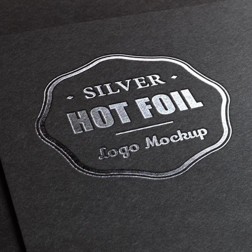 烫银logo黑色质感企业vi样机贴图