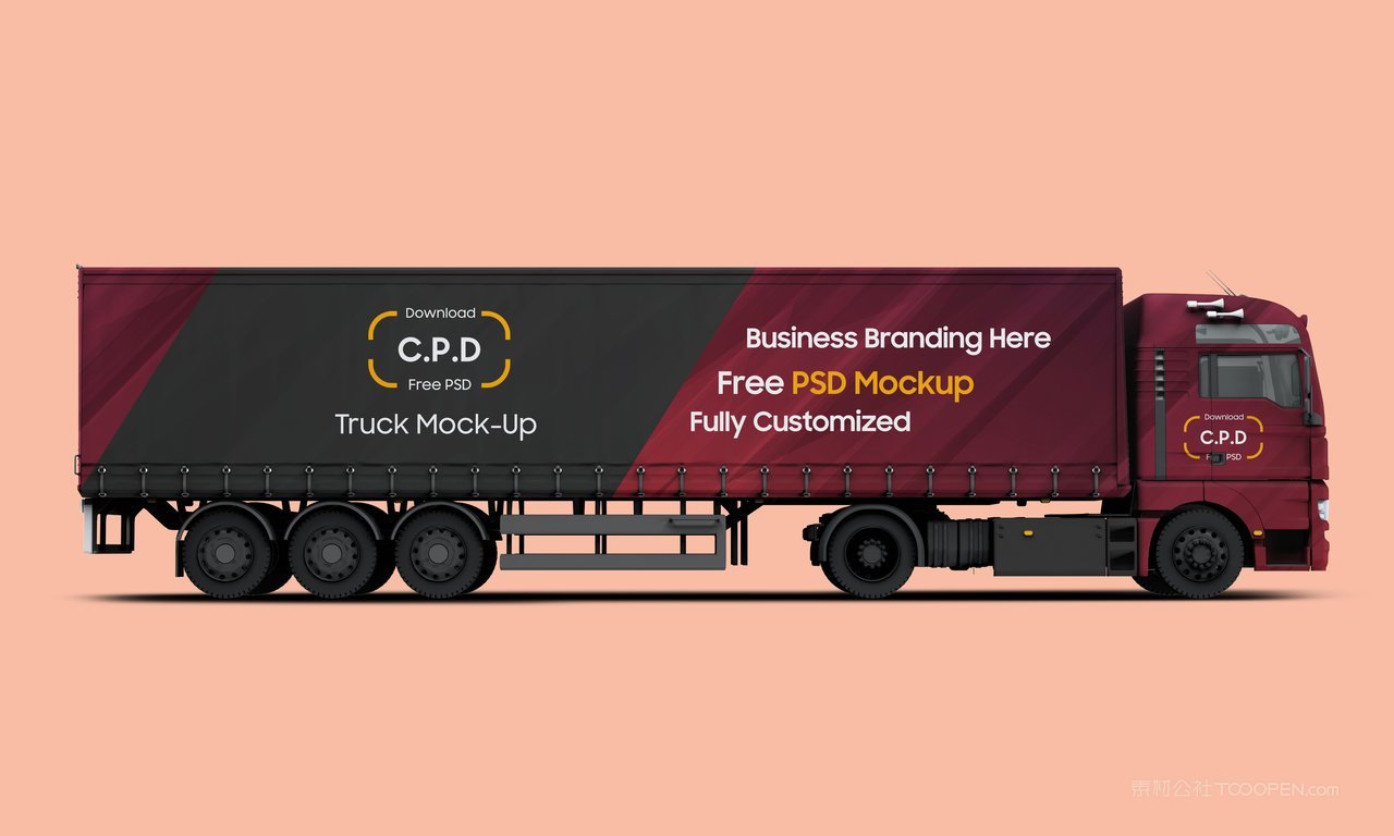 大货车大巴车车身广告企业vi样机 (4)