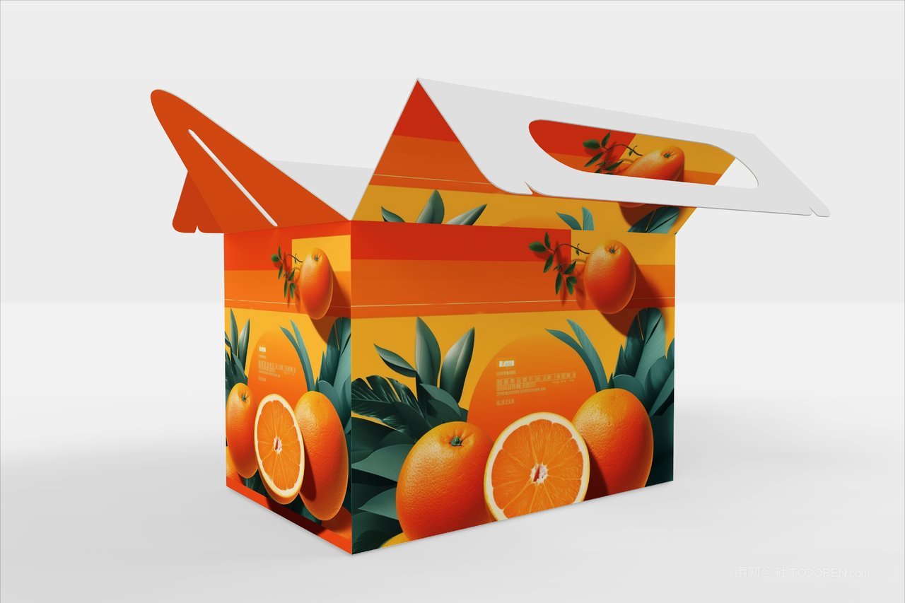 【2193期】手提橙子包装箱展示样机 (2)