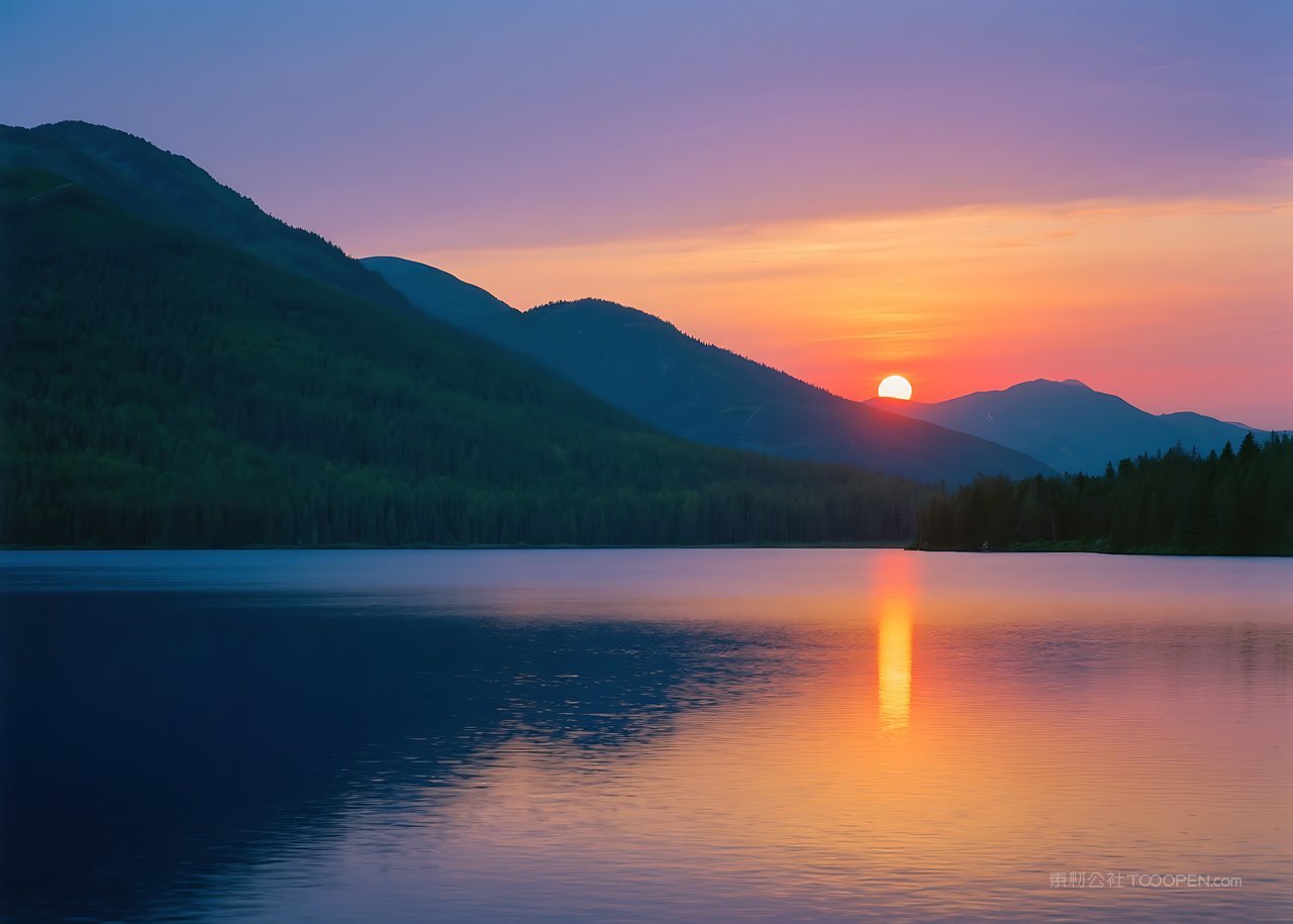 河流景观天空唯美风景山峰高清自然山水