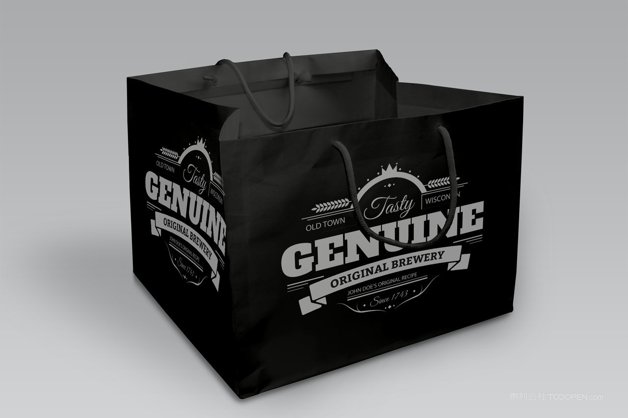 黑色手提袋企业vi形象展示样机  (2)