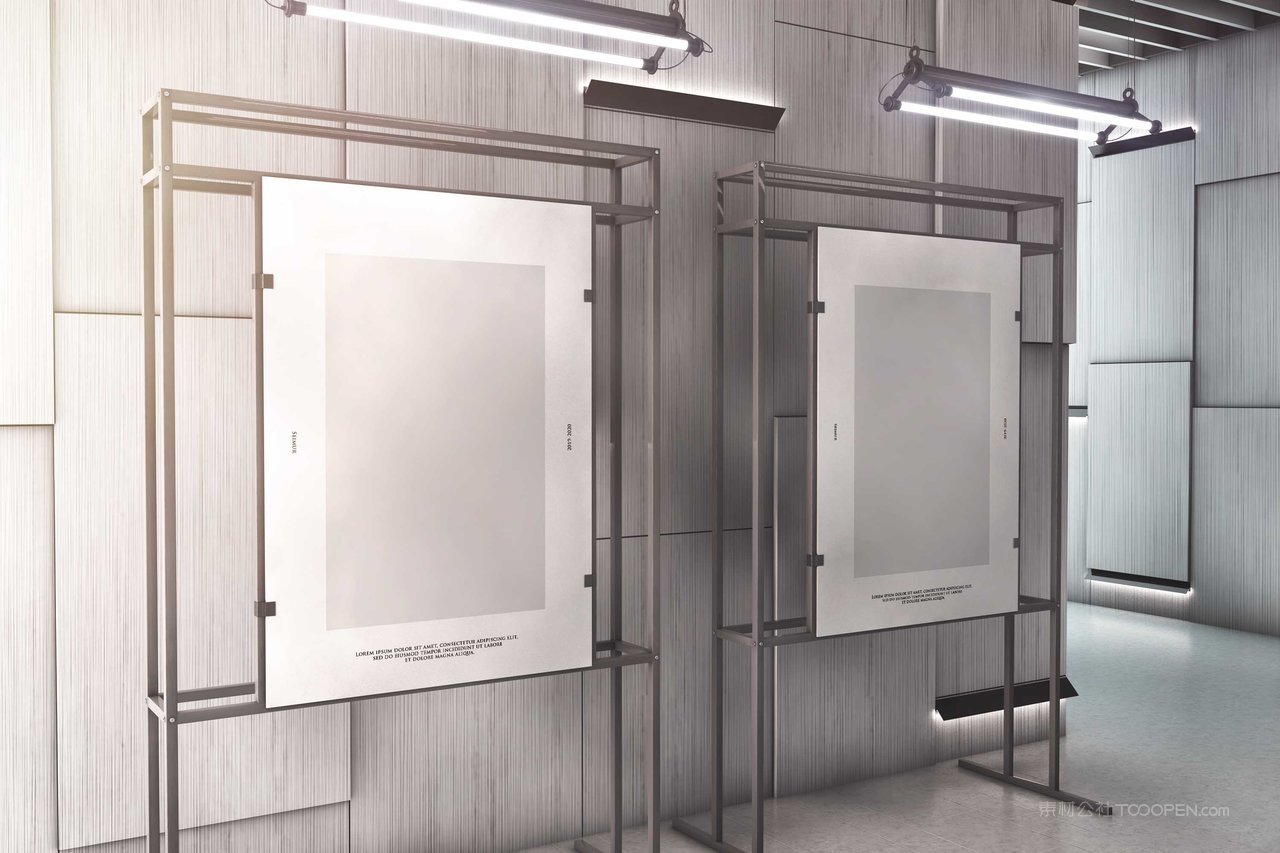 展览馆桁架海报样机