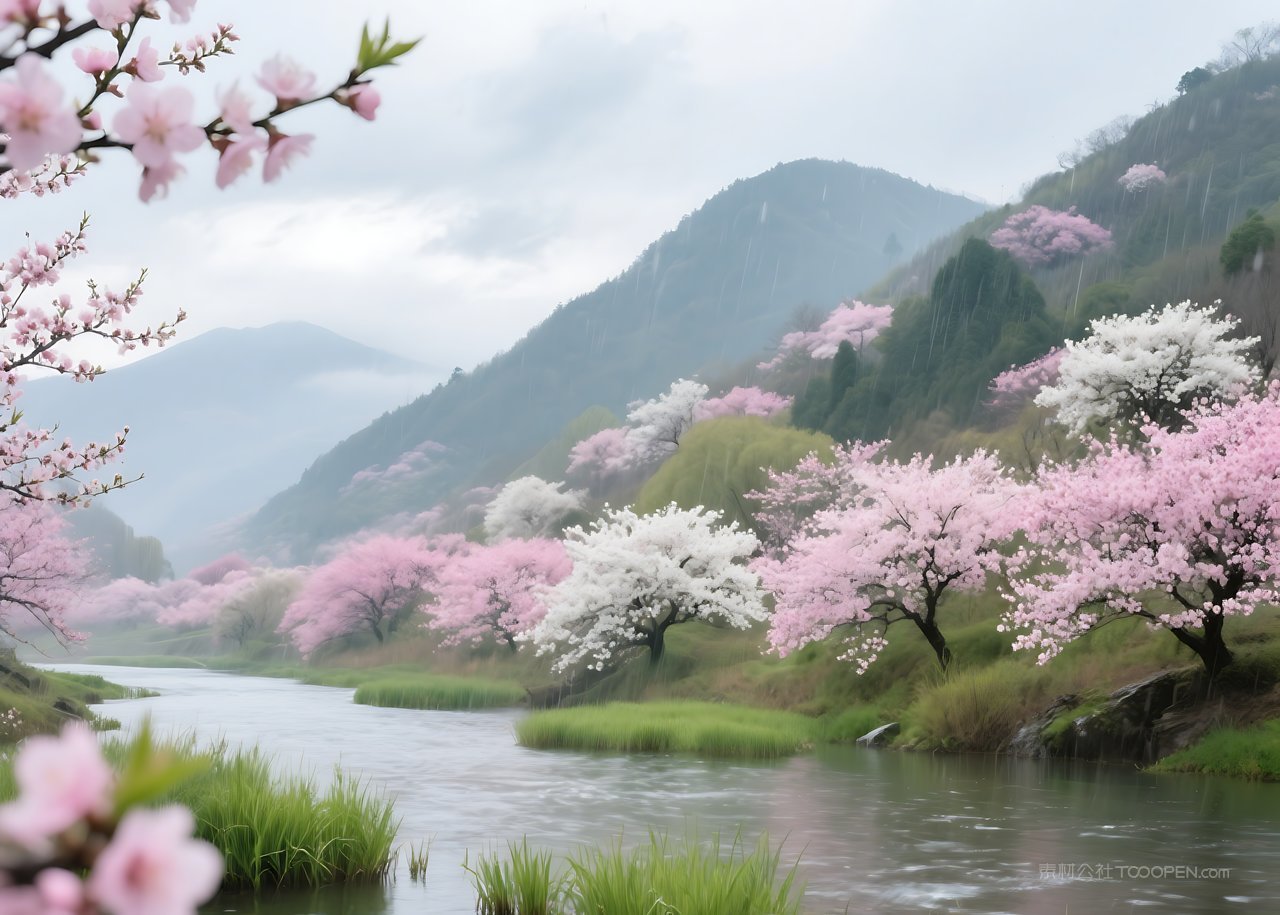 湖泊风景唯美河流自然群山景色山水山峰