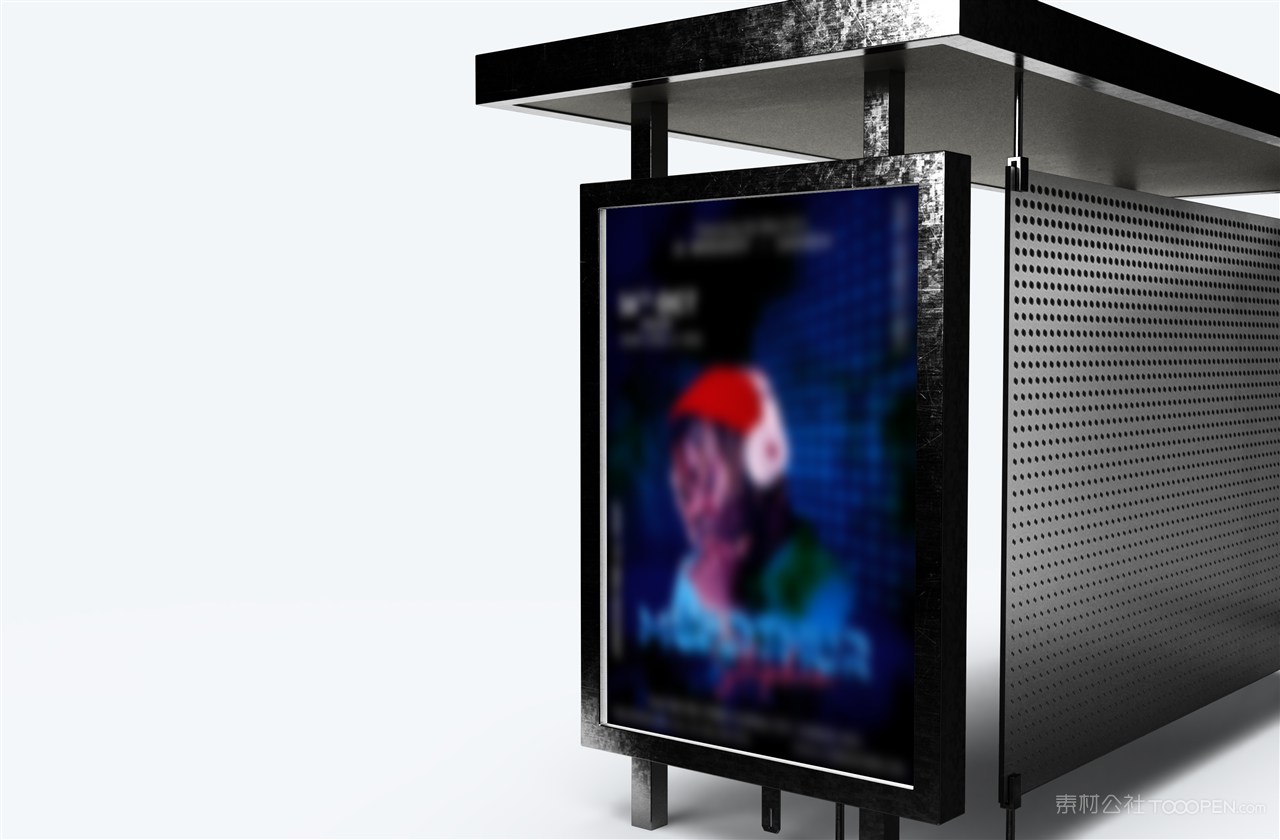 巴士站海报样机