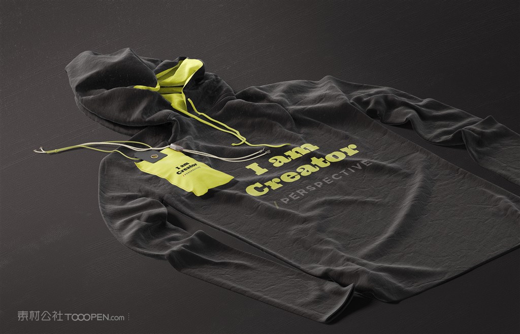 黑黄男士广告短袖T恤PSD分层样机