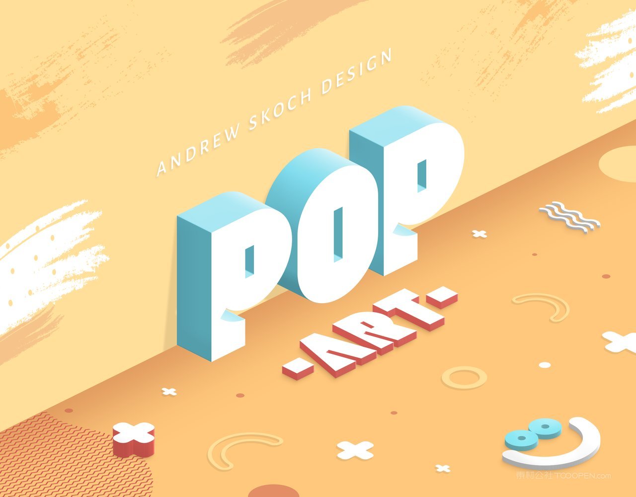 可爱卡通孟菲斯字特效果样机 (2)