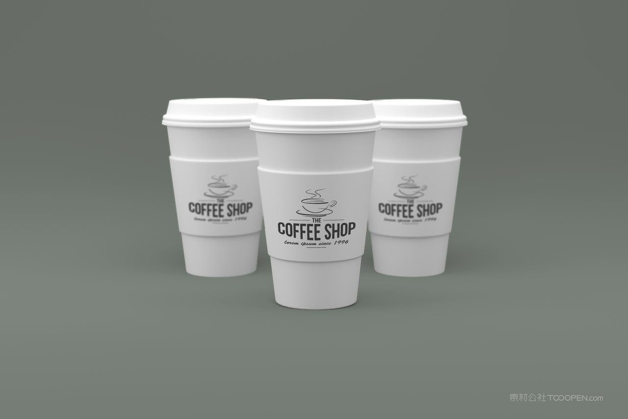白色简洁一次性纸杯logo企业vi展示样机 (2)