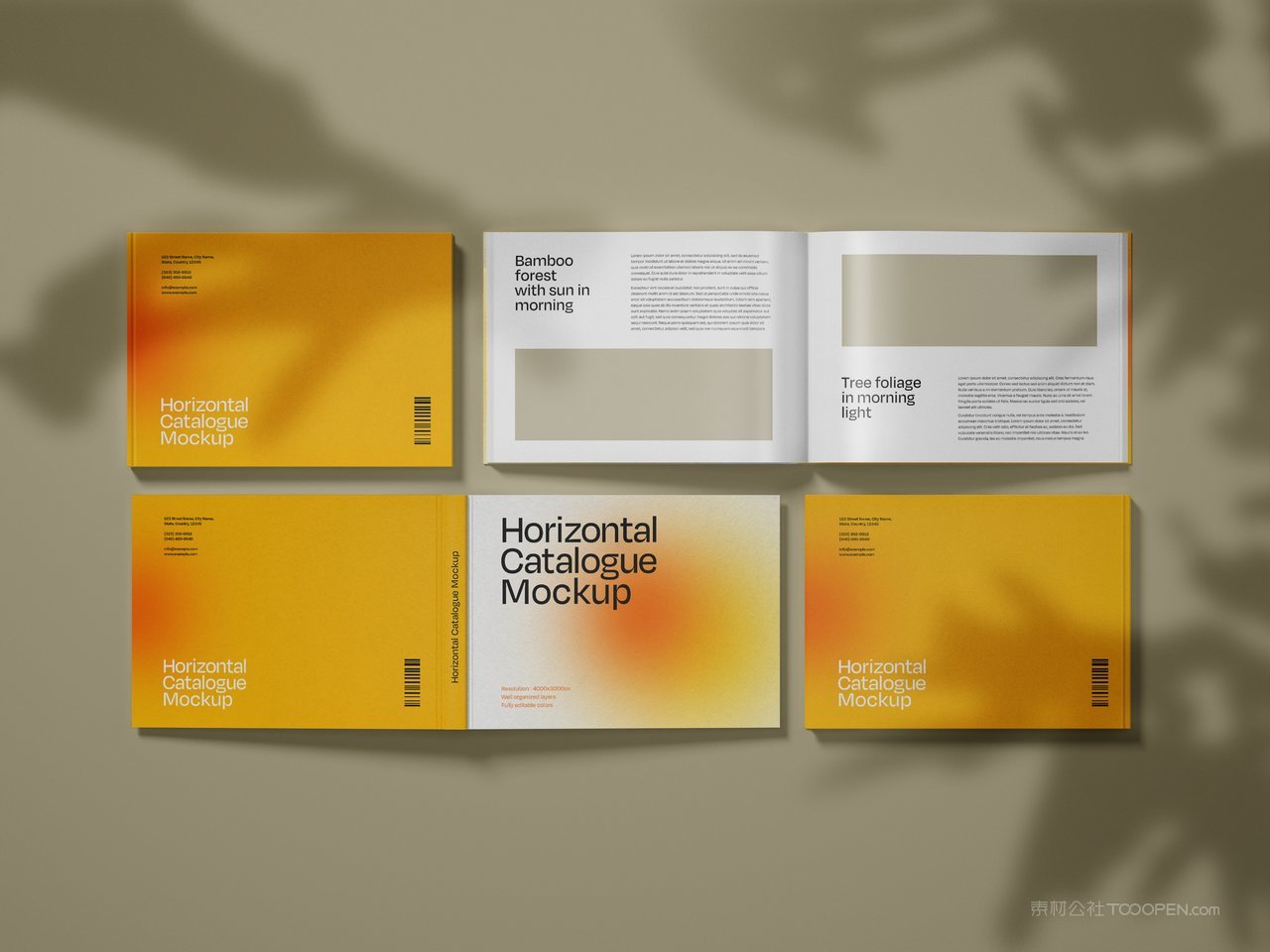 精装硬壳横版书籍画册宣传册效果图智能样机 (2)