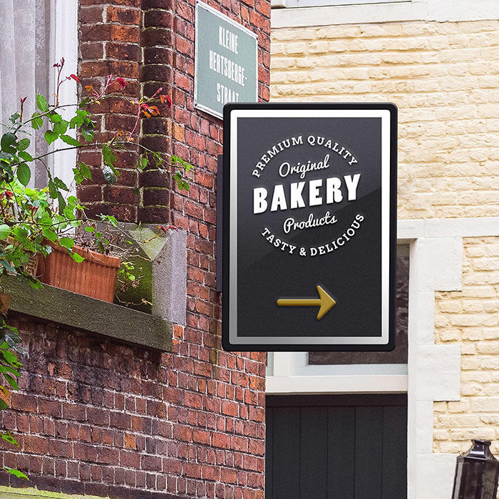 户外灯箱店招海报展示样机场景