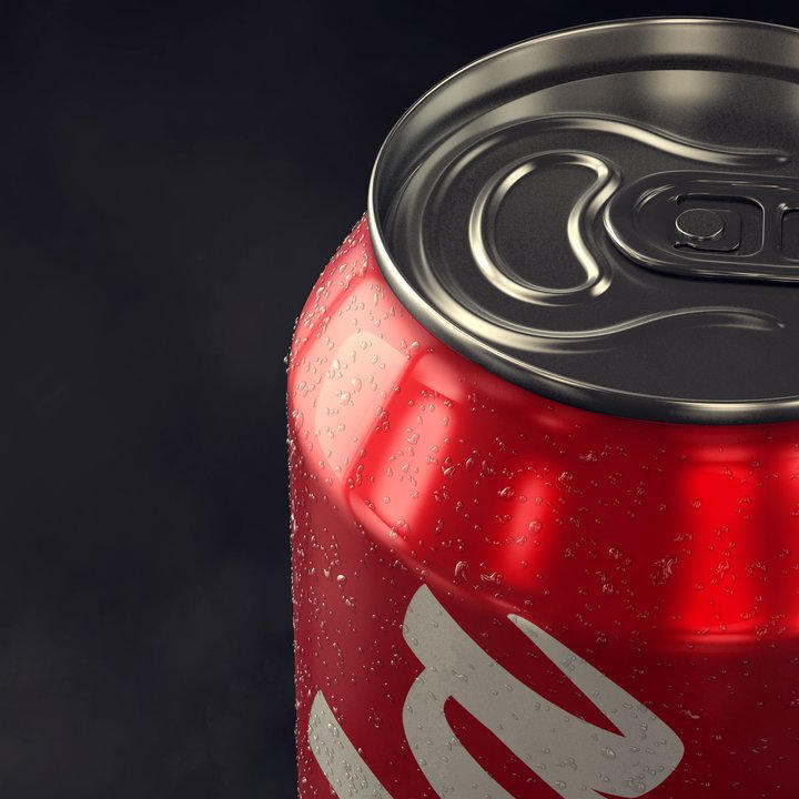 红色易拉罐可口可乐瓶饮料包装样机 (2)