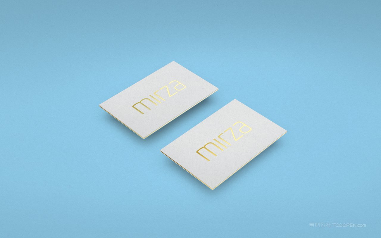 蓝色企业名片通用样机 (10)