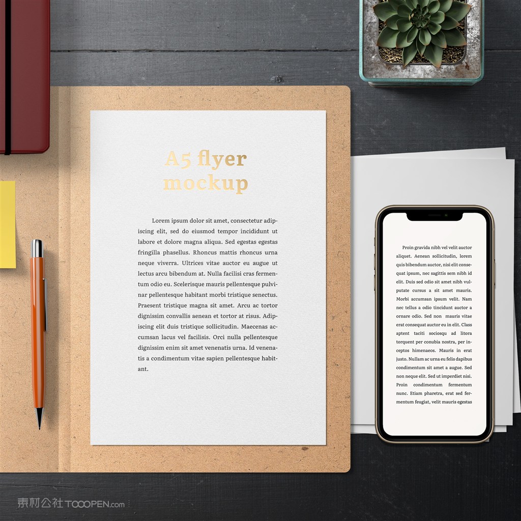 宣传单手机贴图样机