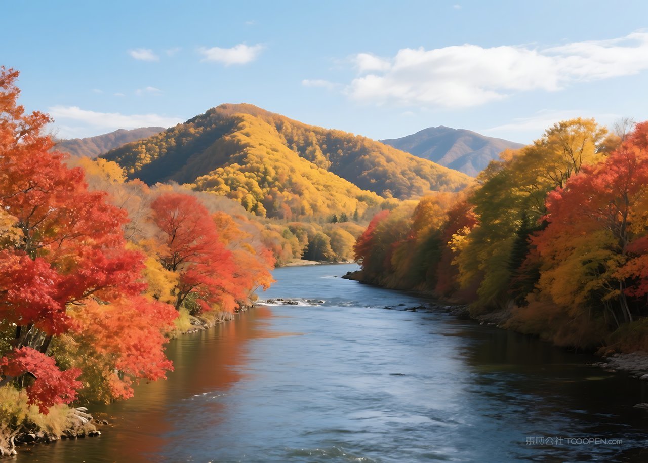 自然唯美风景河流山水景色山峰群山湖泊