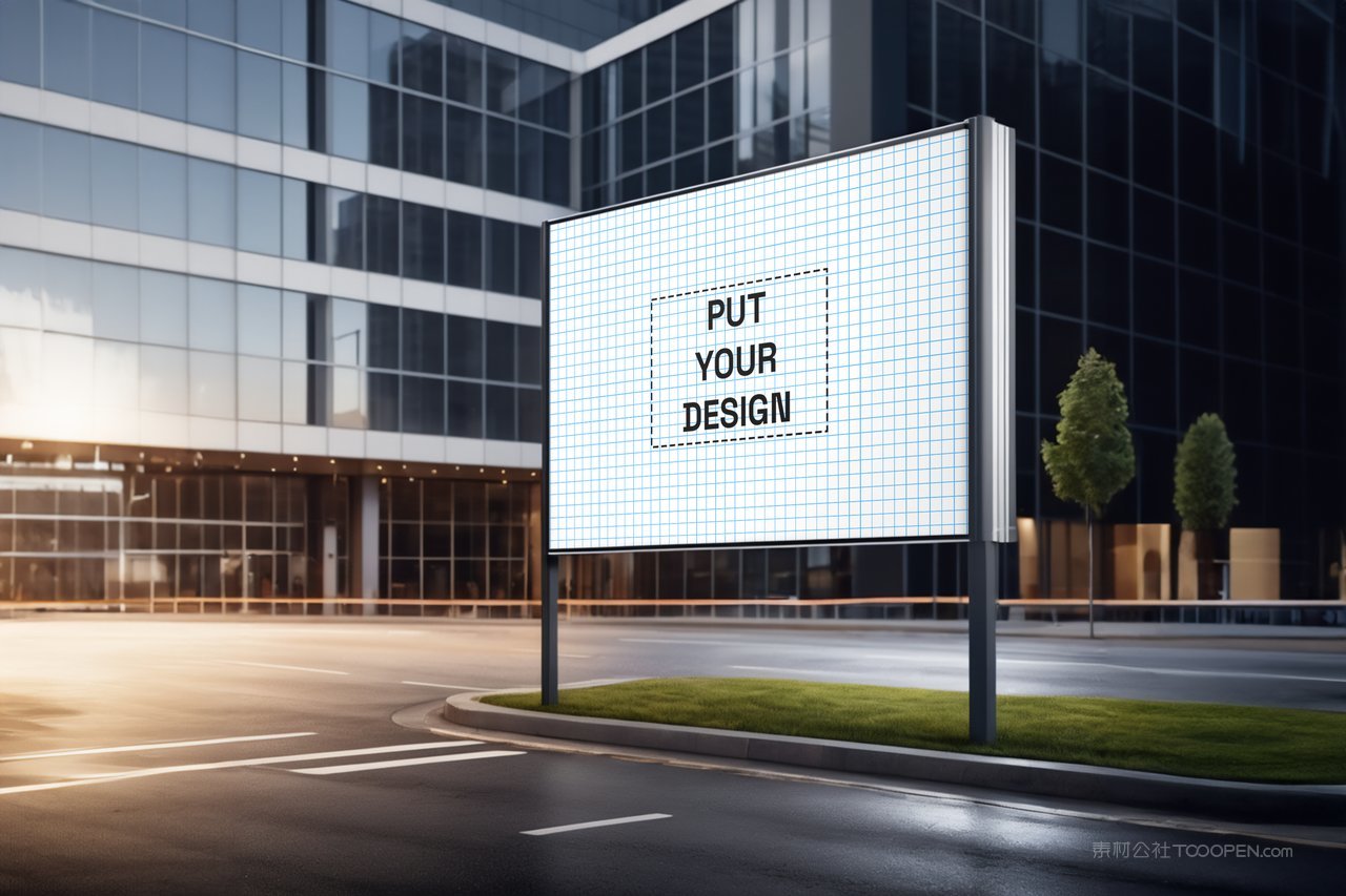 户外灯箱广告牌样机