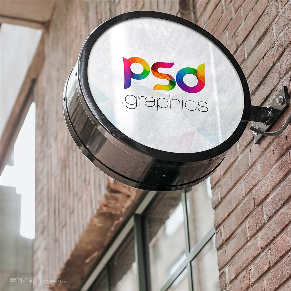 壁挂圆形标志板样机