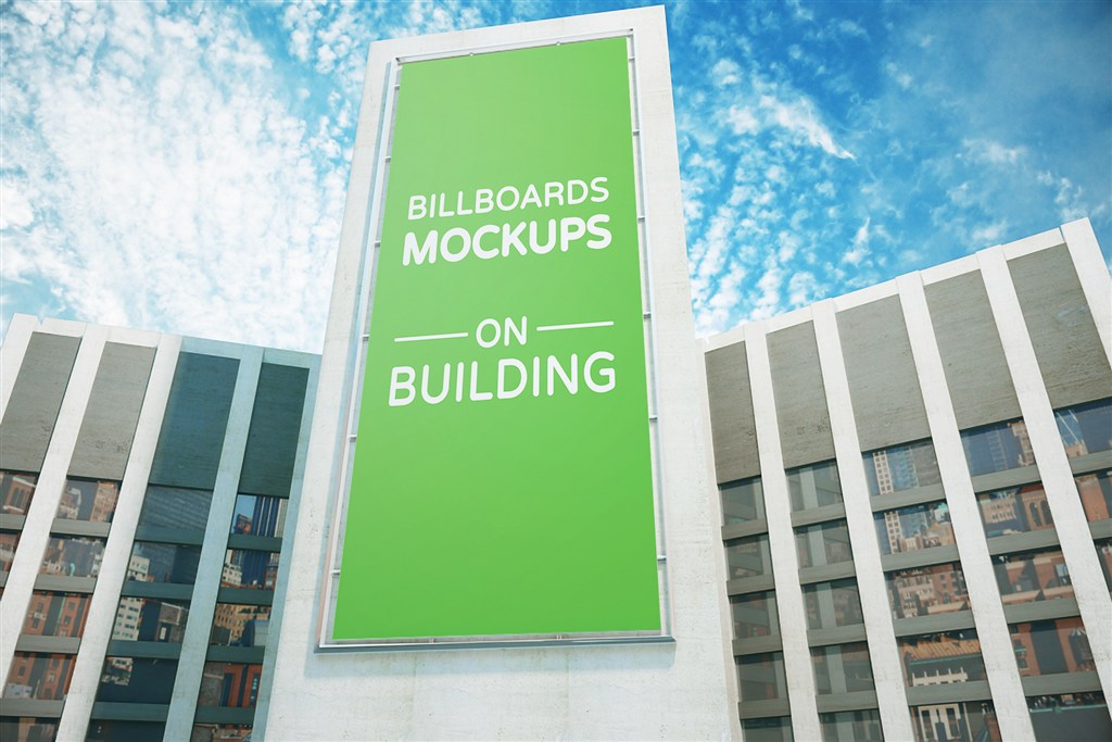 楼宇外立面大型广告牌样机图片场景下载