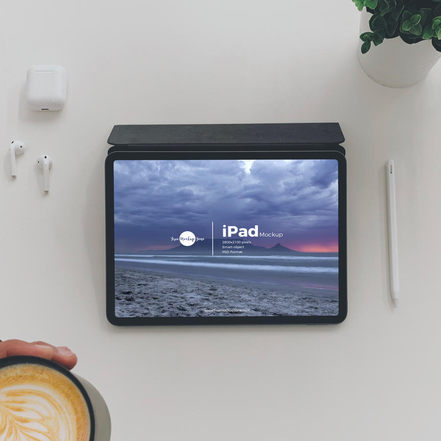 俯视iPad样机模型