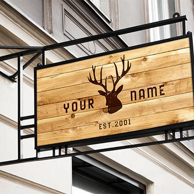 木质招牌标志样机