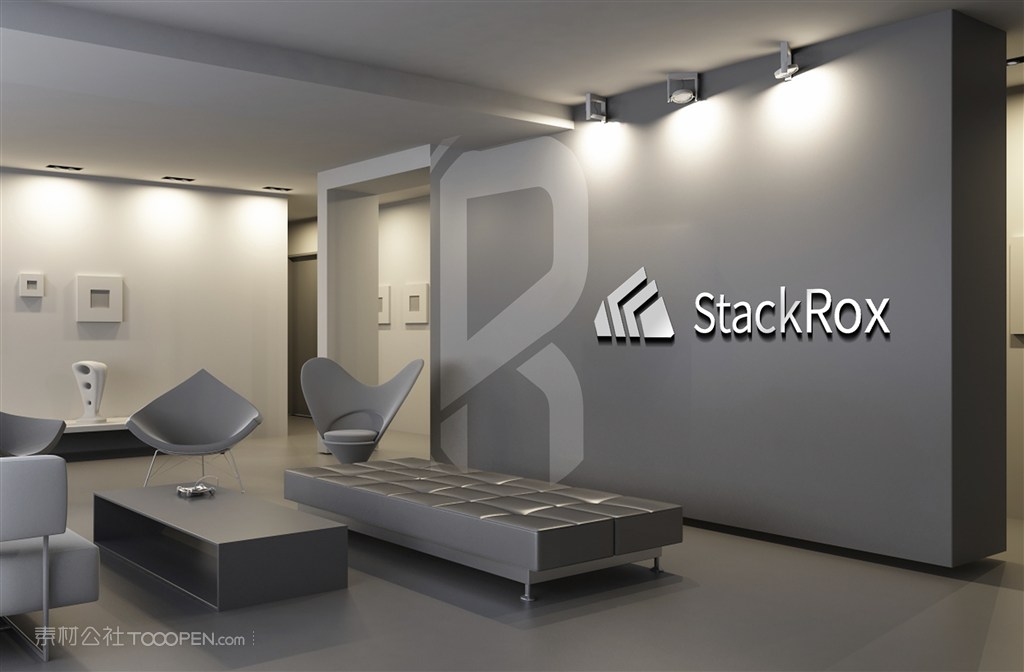 公司企业前台形象墙室内贴图样机设计模板效果VI素材PSD分层