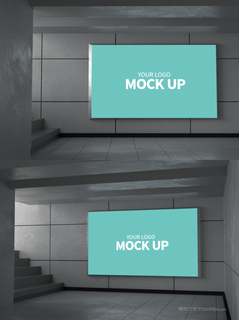 地铁口广告牌样机