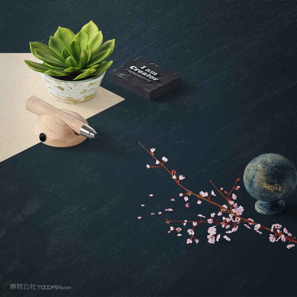 创意意境办公桌面样机