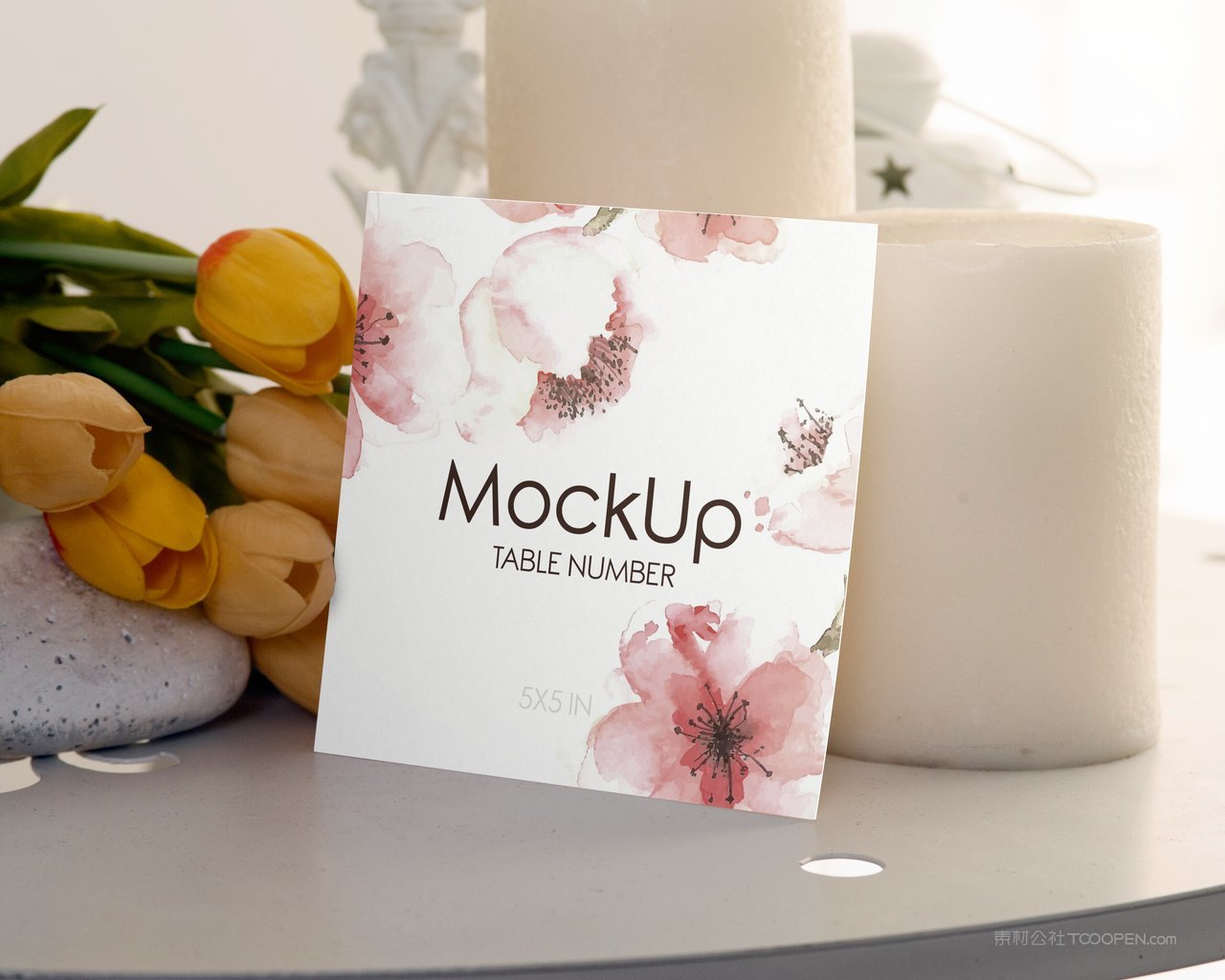 邀请函请贴折页场景样机 (11)