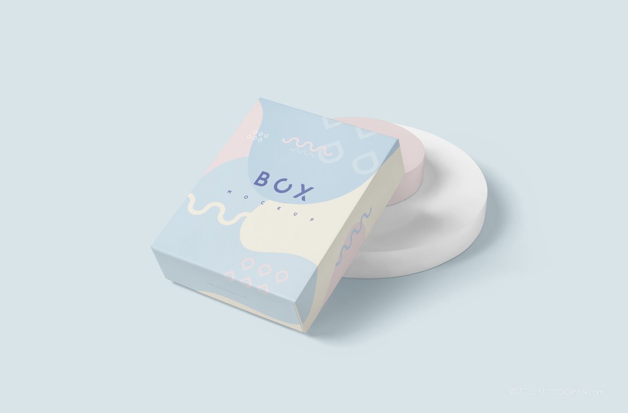 蓝色卡纸硬纸盒天地盖包装盒vi效果样机 (3)