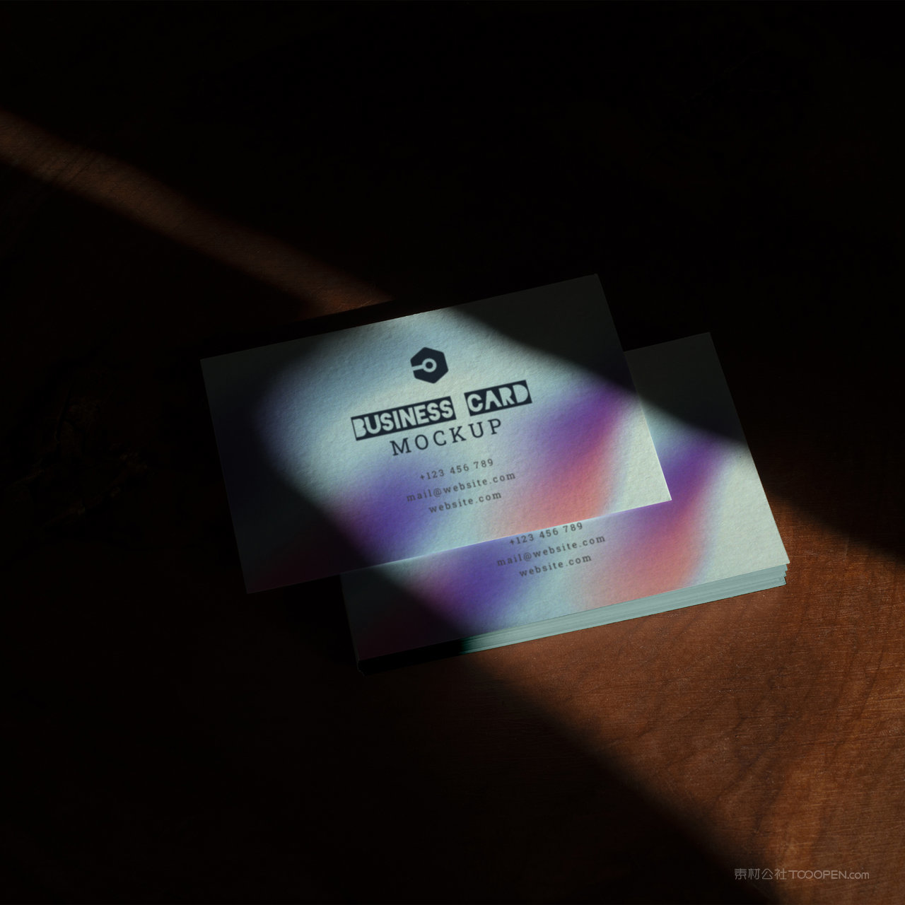 绚丽多彩的时尚vi名片贴图样机