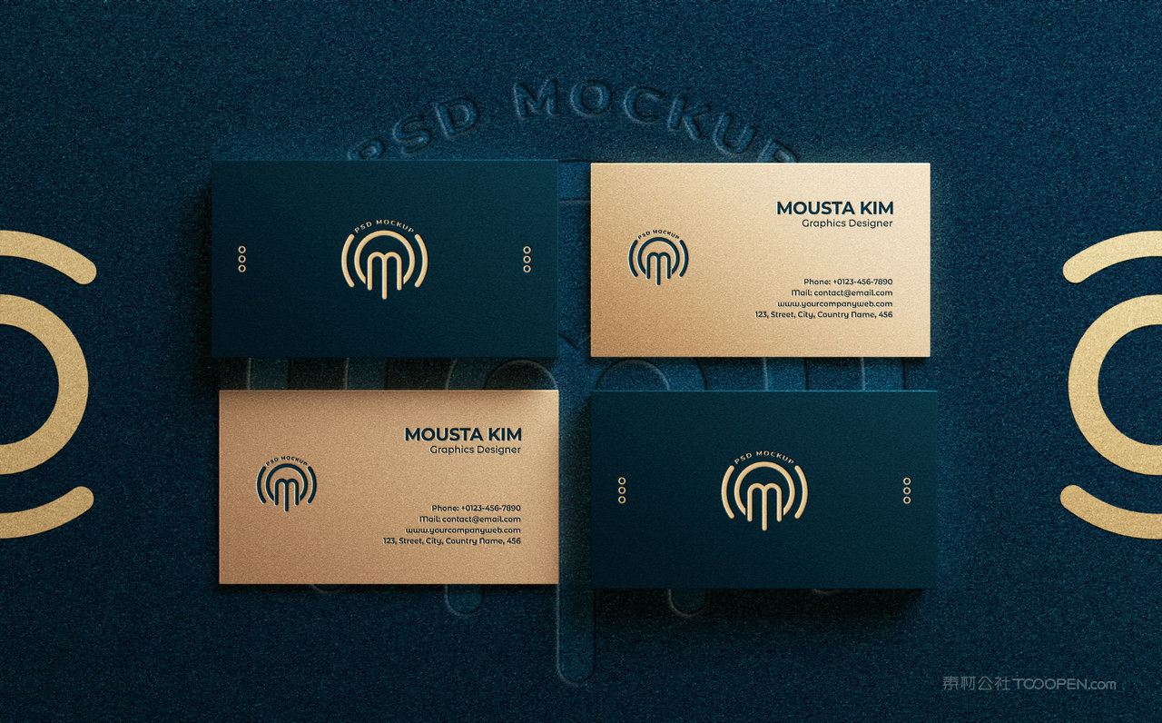 豪华印金效果名片样机