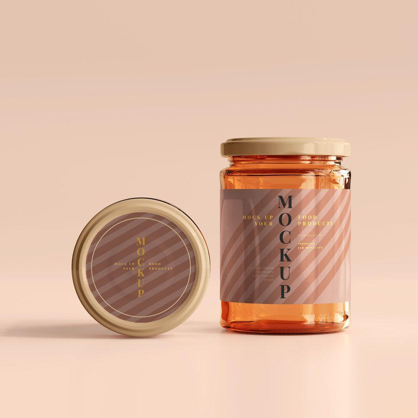 一个蜂蜜罐玻璃食品密封罐样机 (4)