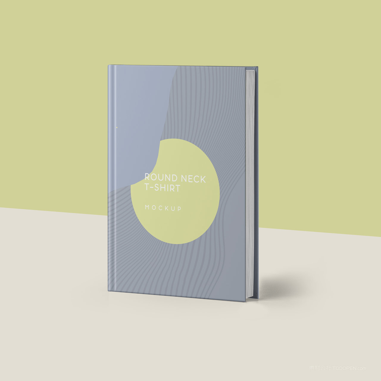 竖立的硬壳书籍画册封面贴图样机