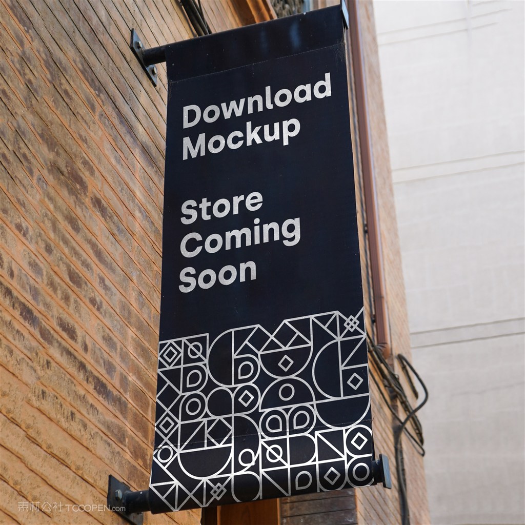 黑色户外广告贴图样机